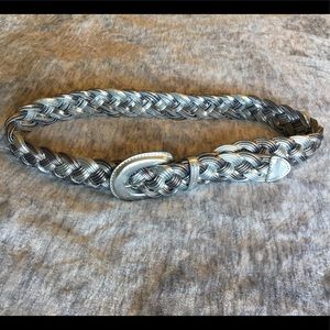 Armani Exchange Silver Braided Belt